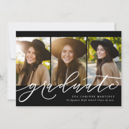 anúncio de graduação de três fotos com script mode