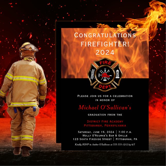 Anúncio de Graduação do Bombeiro | Parte (Firefighter Graduation Announcement Party)