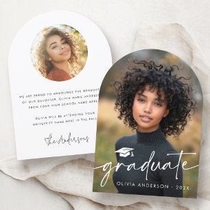 Anúncio de graduação do boné de script moderno