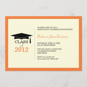 Anúncio de graduação do boné Orange ecru