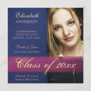 Anúncio de Graduação do Damasco Azul Cobalto