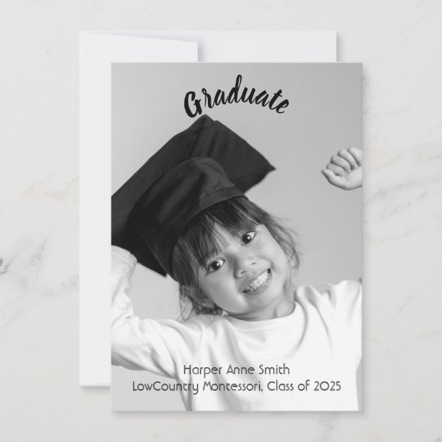 Anúncio de Graduação do Jardim de Infância Elegant (Frente)