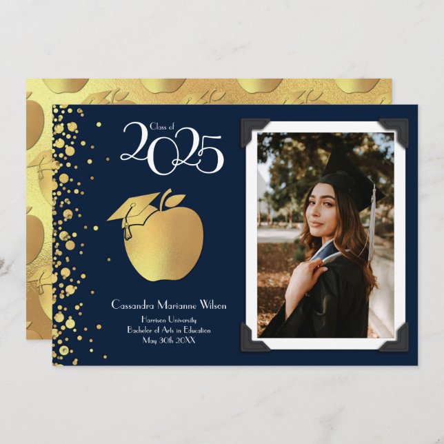 Anúncio de Graduação do Marinho de Educação de Pro (Frente/Verso)