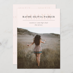 Anúncio de graduação do MMXX em número romano 2020