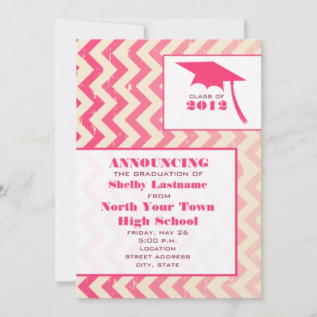 Anúncio de graduação do Ombre Zigzag 2012 rachado (Frente)