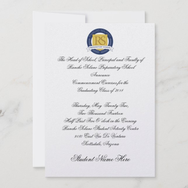 Anúncio de graduação do RSPS - Formal (Frente)