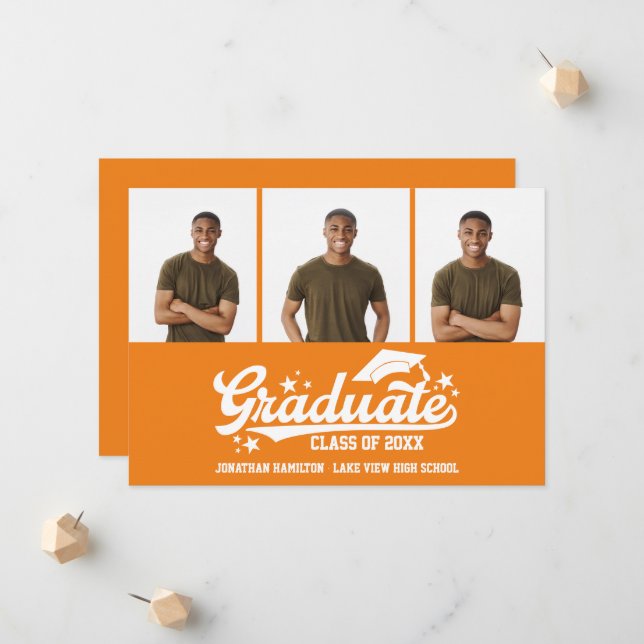 Anúncio de graduação do segundo grau 3 Foto (Frente/Verso In Situ)