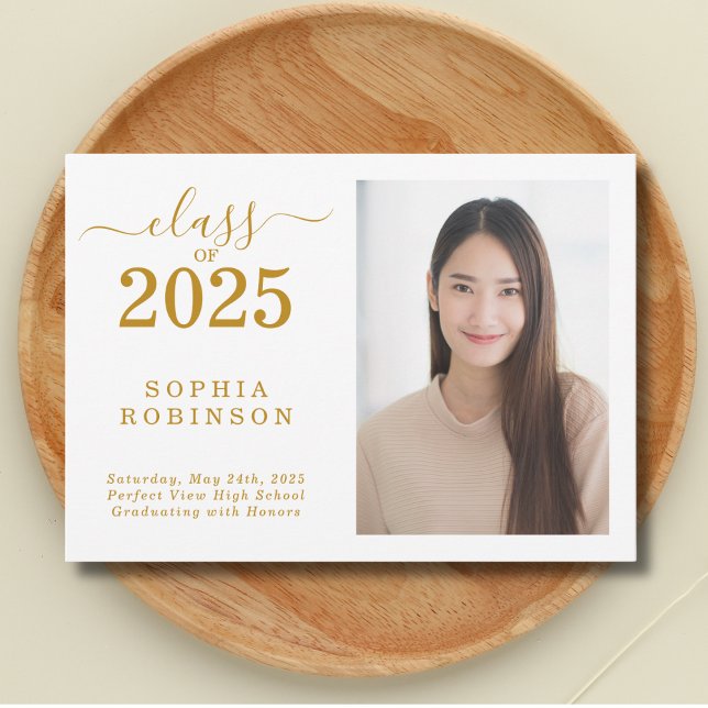 Anúncio de Graduação Dourada de Foto 2025 (Criador carregado)