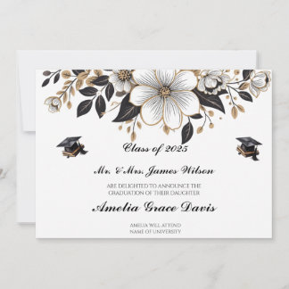Anúncio de Graduação Dourada e Preta Elegante