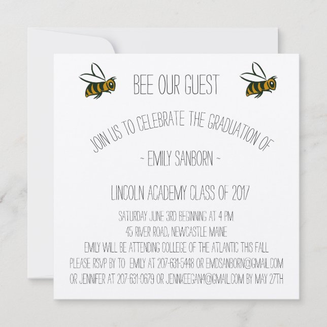 Anúncio de Graduação e Tema de Convite de Festa (Frente)