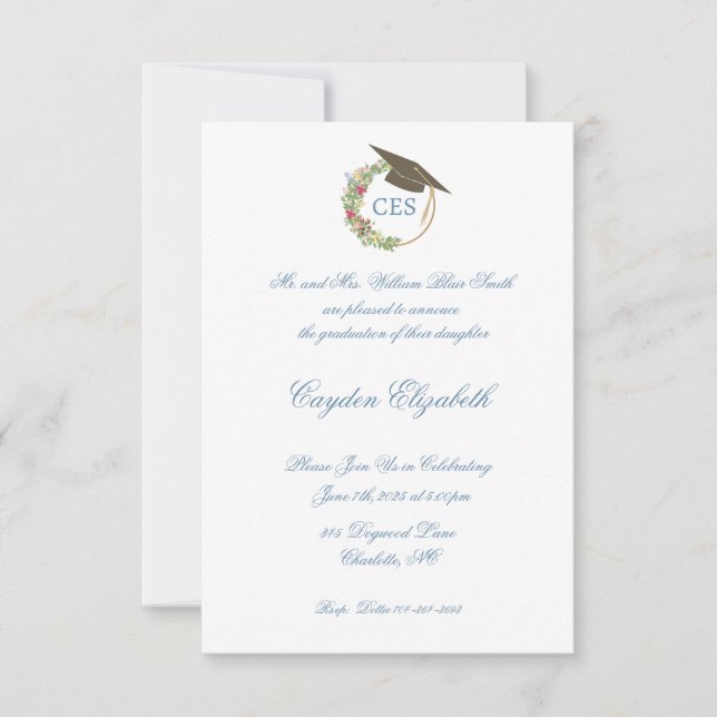 Anúncio de Graduação Elegante e Convidados do Part (Frente)