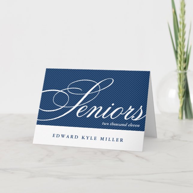 Anúncio de graduação em branco do marinho de mais  (Frente)