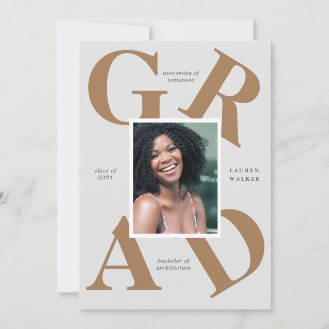 anúncio de graduação em cores da escola com letra  (Frente)