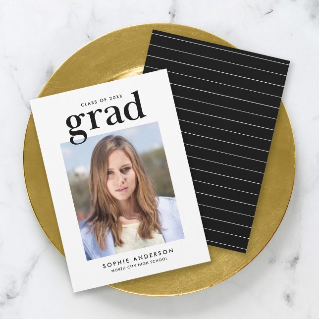 Anúncio de Graduação em Foto Preto e Branco com Se (Criador carregado)
