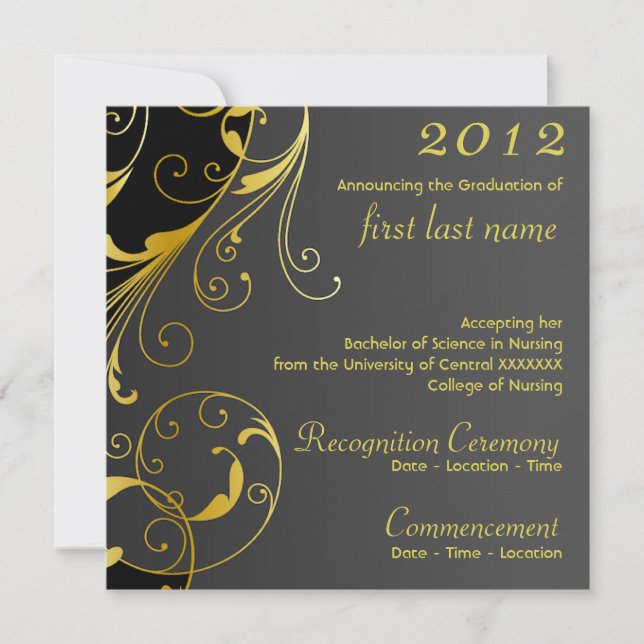 Anúncio de graduação em preto com florescência (Frente)