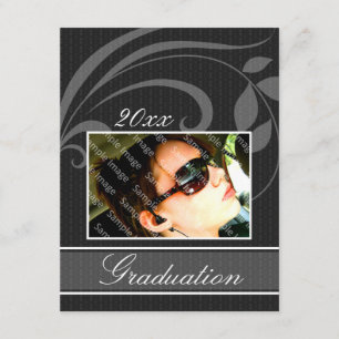 Anúncio de Graduação em Preto de Foto Personalizad
