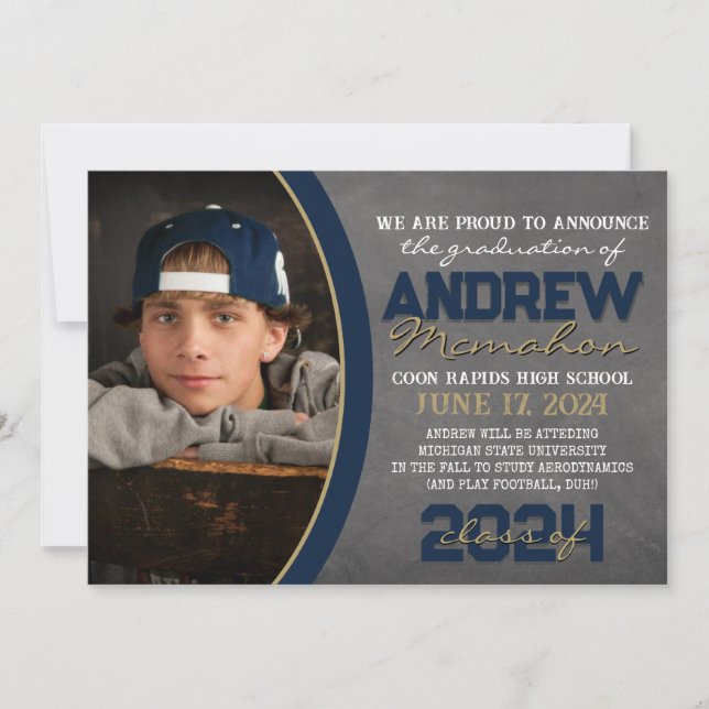 Anúncio de Graduação em Quadro de Chalkboard em ma (Frente)