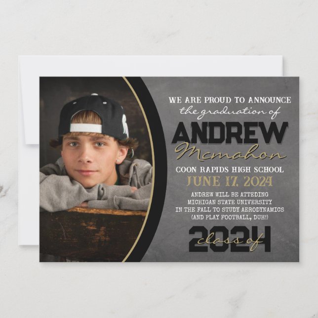 Anúncio de Graduação em Quadro de Chalkboard em Pr (Frente)