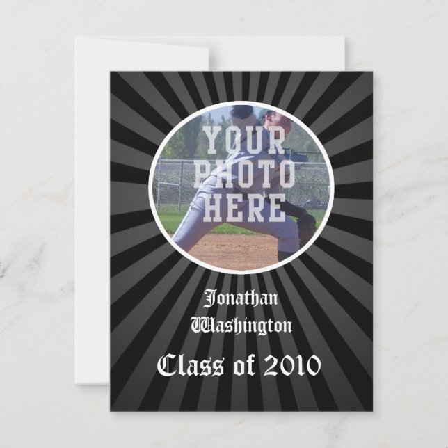 Anúncio de Graduação em Realce Preto a Qualquer An (Frente)