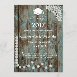 Anúncio de Graduação em Rustic, Lace & Pearls