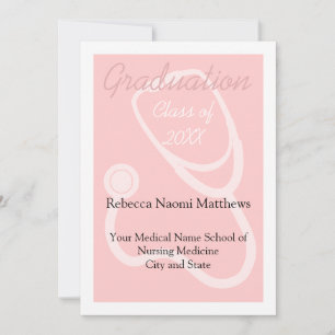 Anúncio de graduação em saúde feminina a rosa/