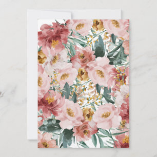 Anúncio de graduação floral de cor-de-rosa