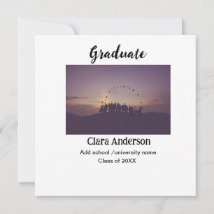 Anúncio de graduação fotoclássica preto branco QR