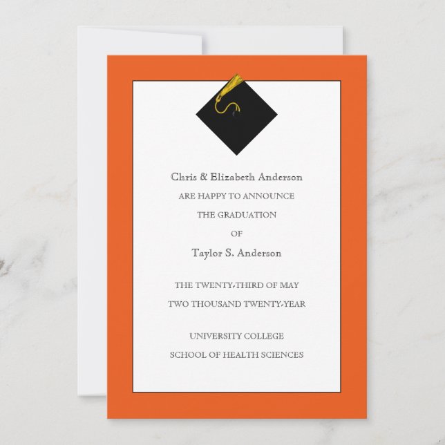 Anúncio de Graduação Laranja (Frente)