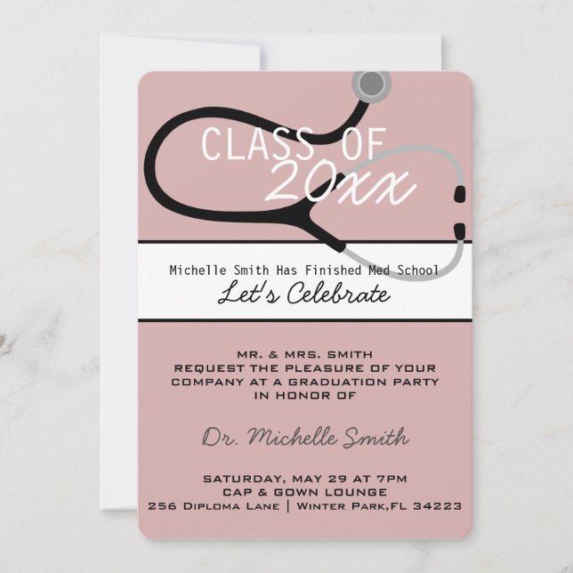 Anúncio de Graduação Médica Stethoscope (Frente)