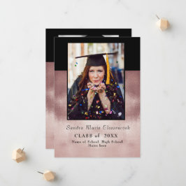 Anúncio de graduação mínima moderna de Rosa preto