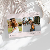 Anúncio de Graduação Minimalista com Duas Fotos