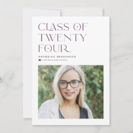 Anúncio de Graduação Minimalista Roxo da Turma de 
