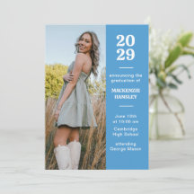 Anúncio de graduação moderna azul