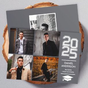 Anúncio de Graduação Moderno em Varsity com Foto e