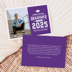 Anúncio de Graduação Moderno Roxo