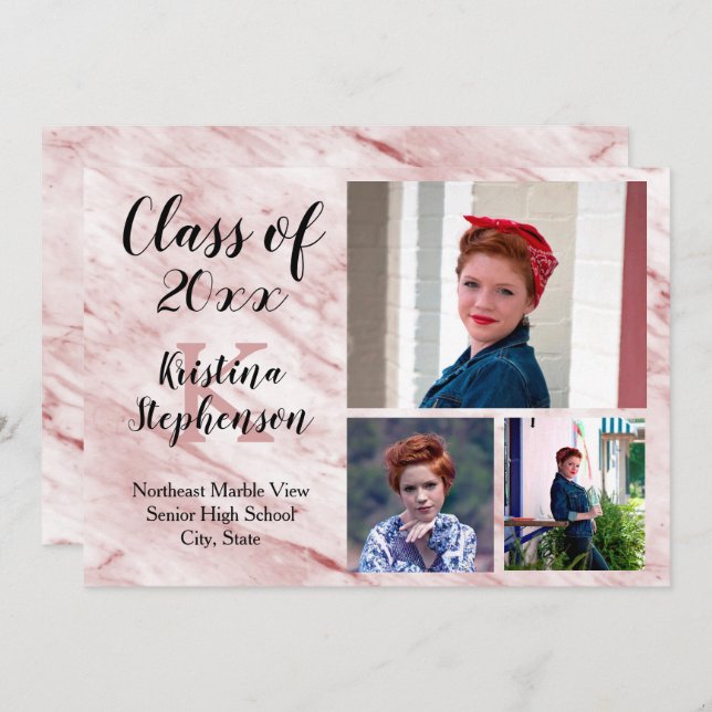 Anúncio de Graduação na Faculdade de Foto rosa Mar (Frente/Verso)