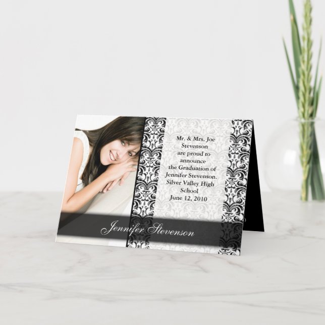 Anúncio de Graduação ou Festa em Preto e Branco (Frente)