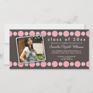 Anúncio de Graduação Personalizada de Polkadots Ro