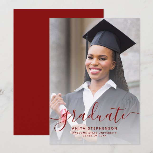 Anúncio de Graduação Personalizado com Foto em Scr (Frente/Verso)