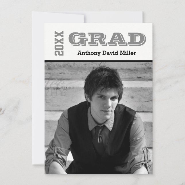 Anúncio de Graduação Preto/Branco - Graduação (Frente)