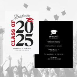 Anúncio de Graduação Preto Vermelho do Orçamento