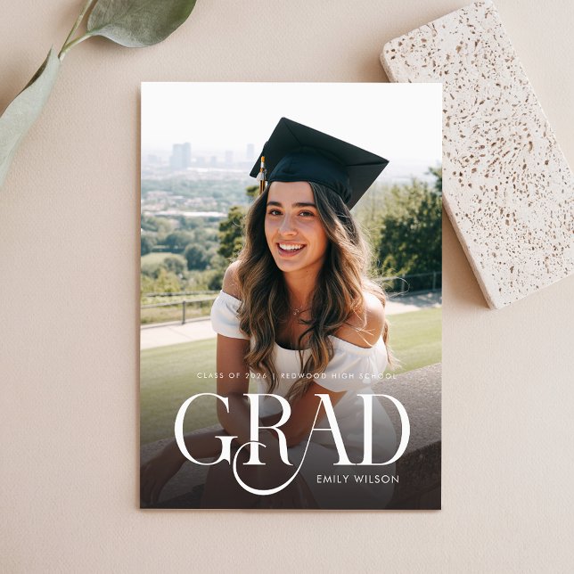 Anúncio de Graduação Simples com Duas Fotos em Rót (Criador carregado)
