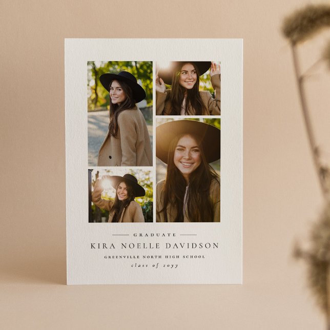 Anúncio de graduação simples da colagem de fotos (Criador carregado)