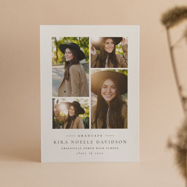 Anúncio de graduação simples da colagem de fotos (Criador carregado)