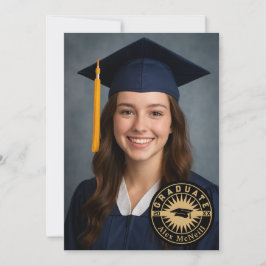 Anúncio de Graduação Simples e Elegante com Emblem