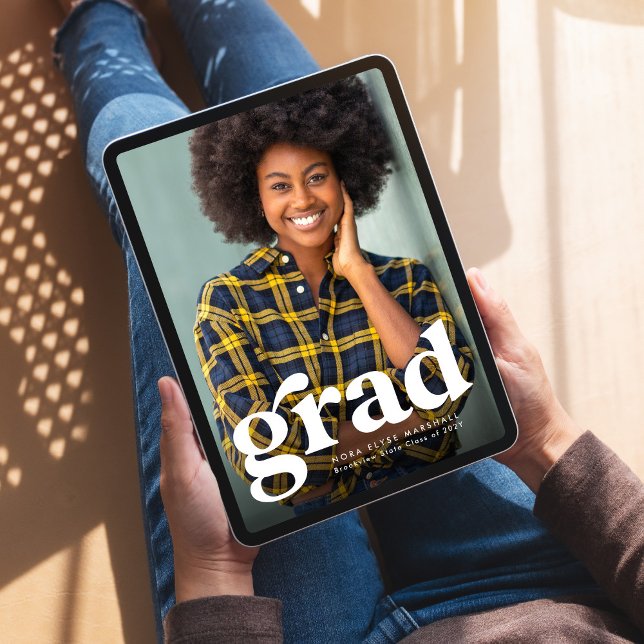 Anúncio de graduação simples e ousado com foto ver (Criador carregado)