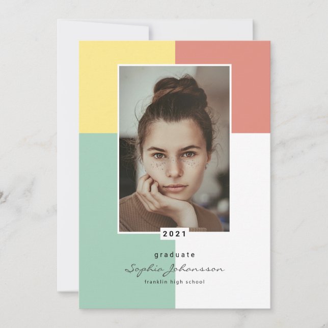 Anúncio de graduação simplesmente elegante (Frente)