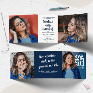 Anúncio de Graduação Trifold de Foto na Moda