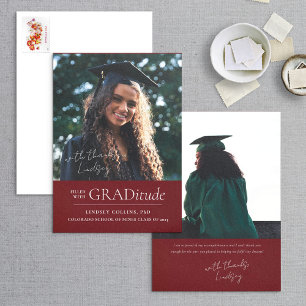 Anúncio de Graduação Vermelha de Foto GRADitude