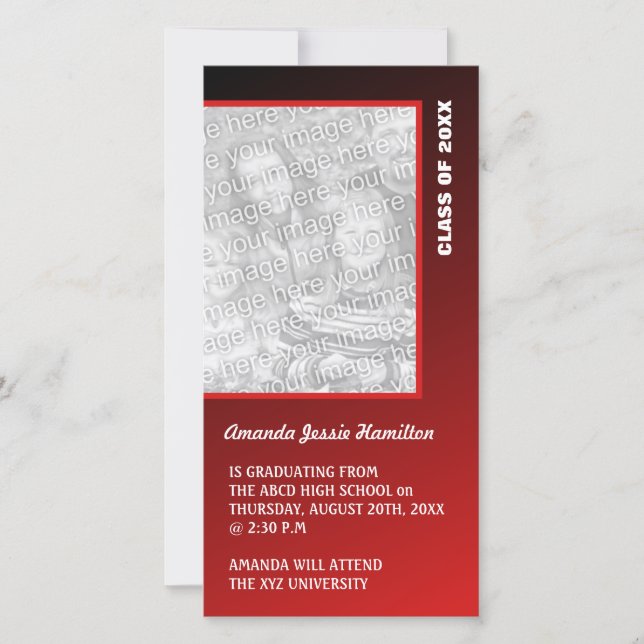 Anúncio de Graduação Vermelha Escura (Frente)